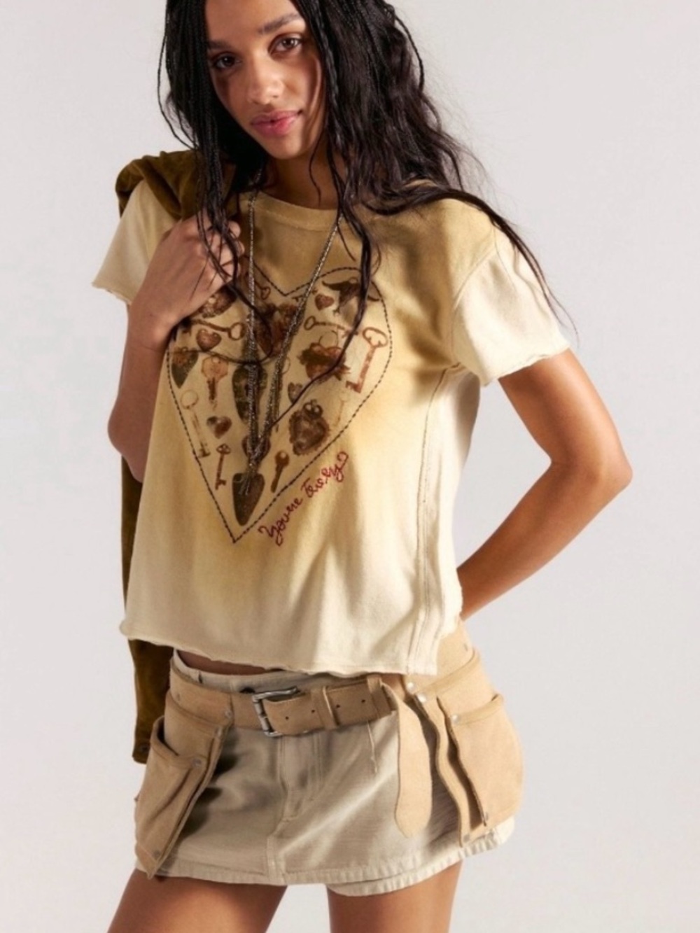 Free People We The Free Key To My Heart Tee NWT S